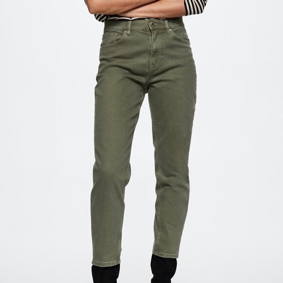 NEW Mango Olive Mom High Waist Ankle Jeans Sz 16 - Picture 2 of 10